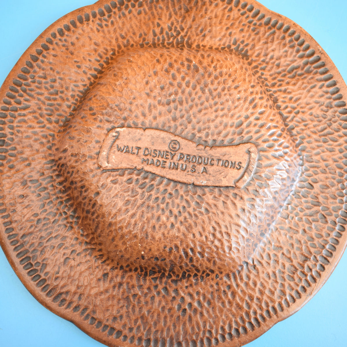 Vintage 1960s Disneyland Ceramic Dish - Orange & Brown by Pineapple Retro