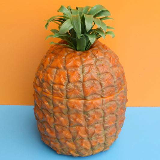 Vintage 1960s Plastic Pineapple Ice Bucket - Orange / Yellow