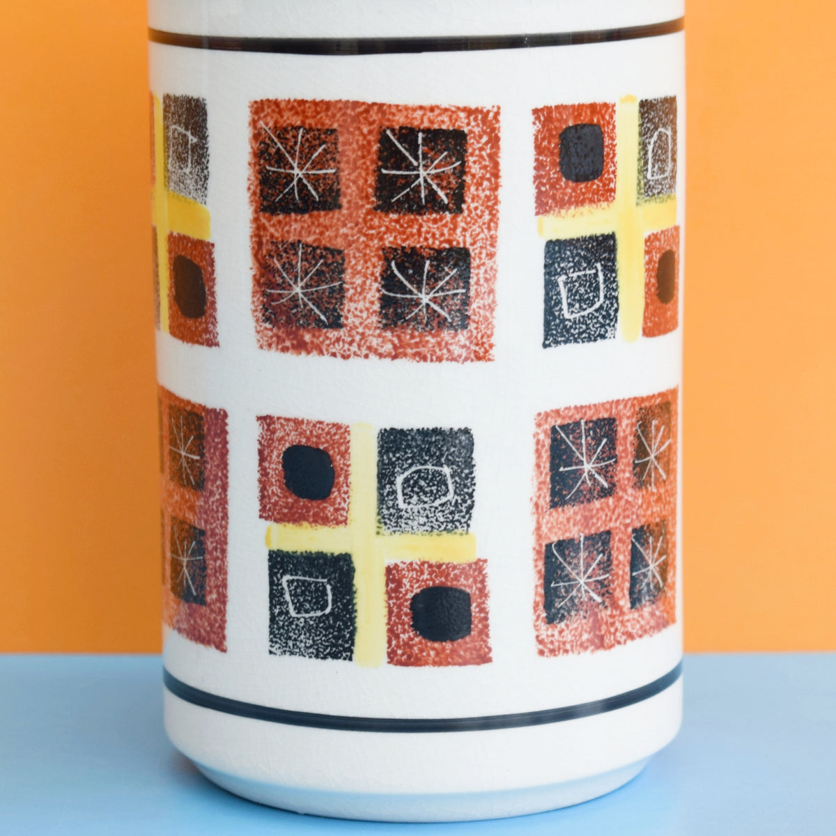 Vintage 1960s Flour Jar - Arthur Wood - Conical Lid / Geometric Pattern by Pineapple Retro