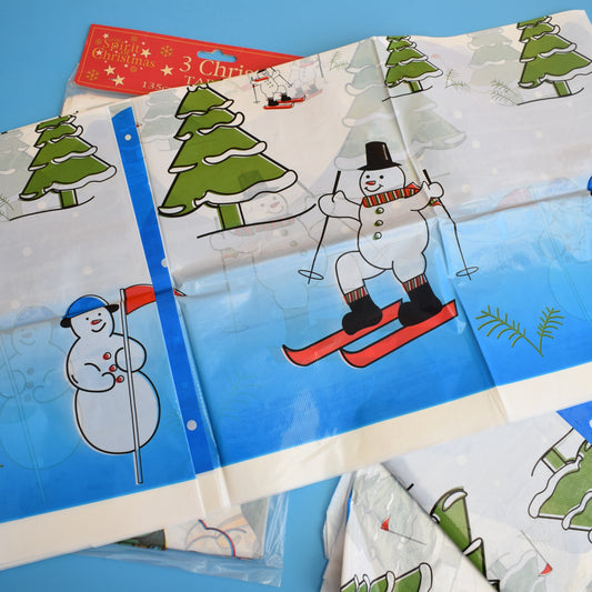 Vintage 1980s Kitsch Christmas Plastic Tablecloths
