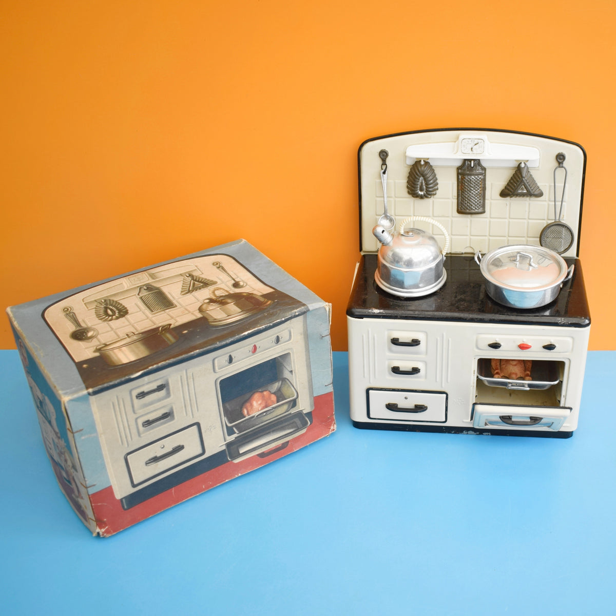 Vintage 1940s Western Germany - Tin Dolls Kitchen Stove- MFZ by Pineapple Retro