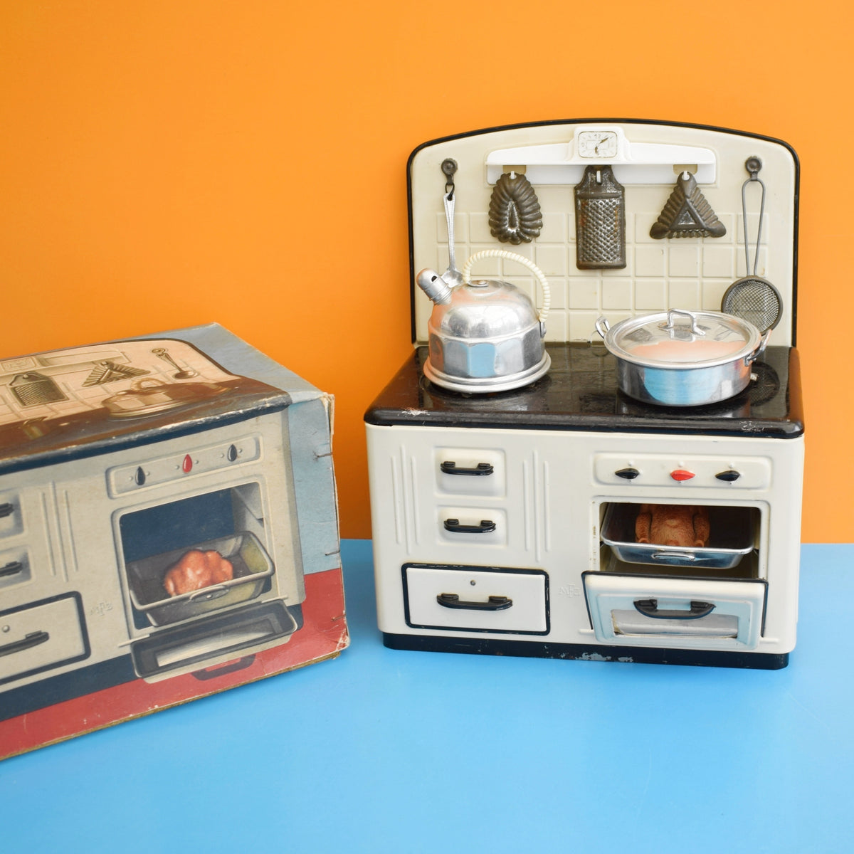 Vintage 1940s Western Germany - Tin Dolls Kitchen Stove- MFZ by Pineapple Retro