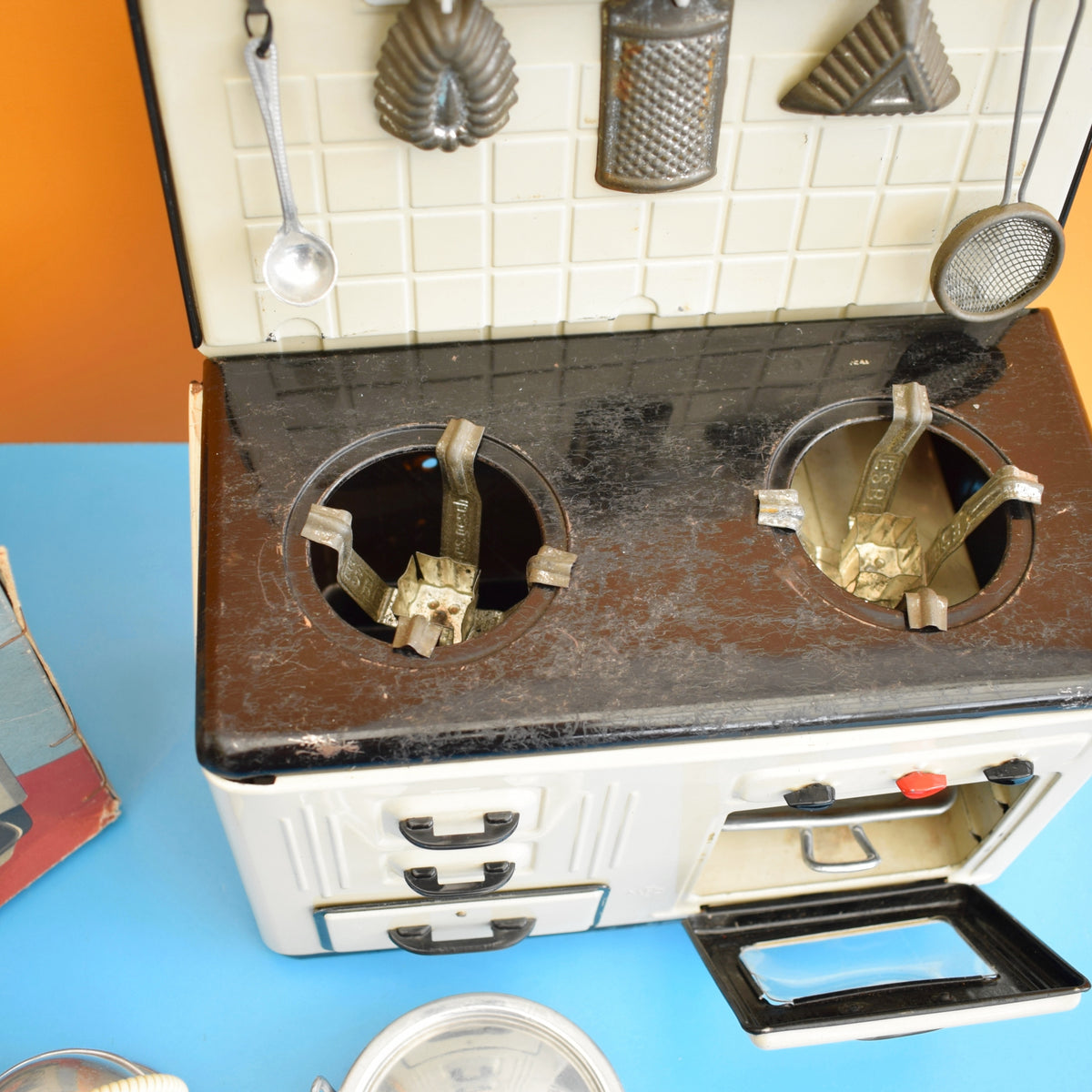 Vintage 1940s Western Germany - Tin Dolls Kitchen Stove- MFZ by Pineapple Retro