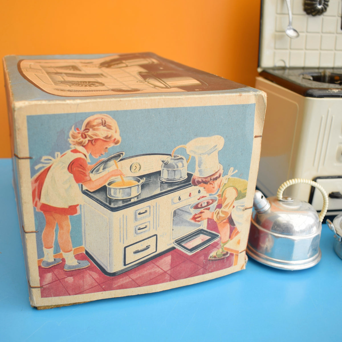 Vintage 1940s Western Germany - Tin Dolls Kitchen Stove- MFZ by Pineapple Retro
