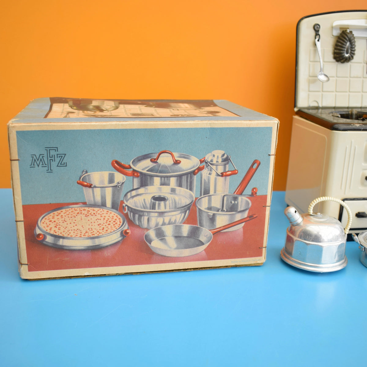 Vintage 1940s Western Germany - Tin Dolls Kitchen Stove- MFZ by Pineapple Retro