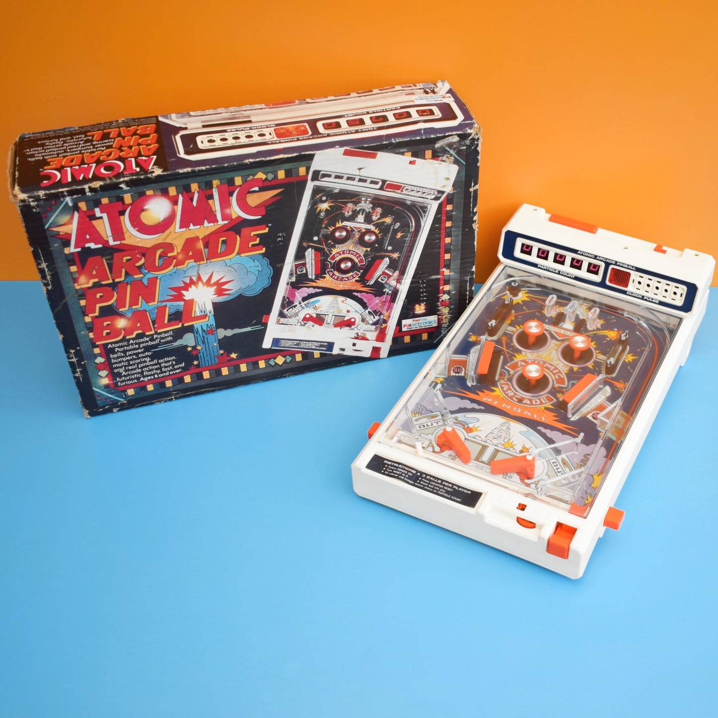 Vintage 1970s Atomic Arcade Pinball Machine - Boxed