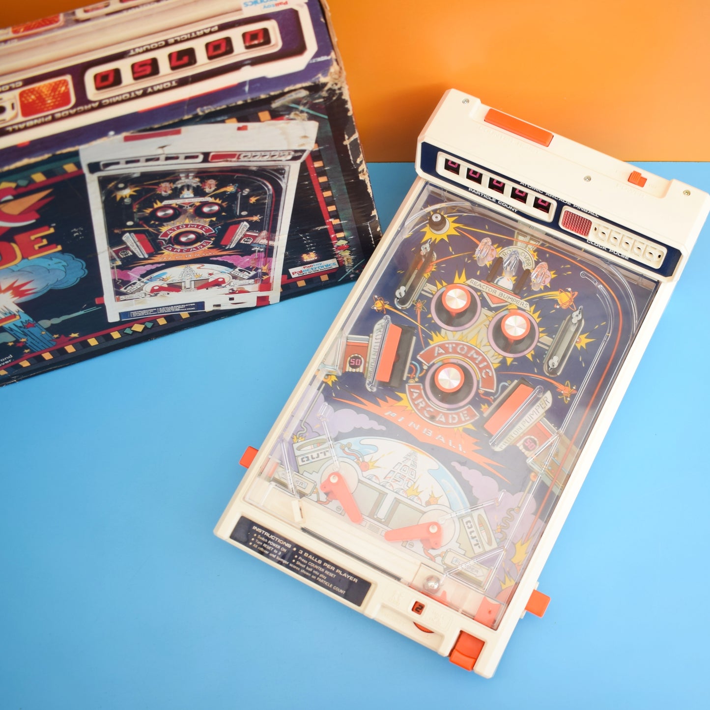 Vintage 1970s Atomic Arcade Pinball Machine - Boxed