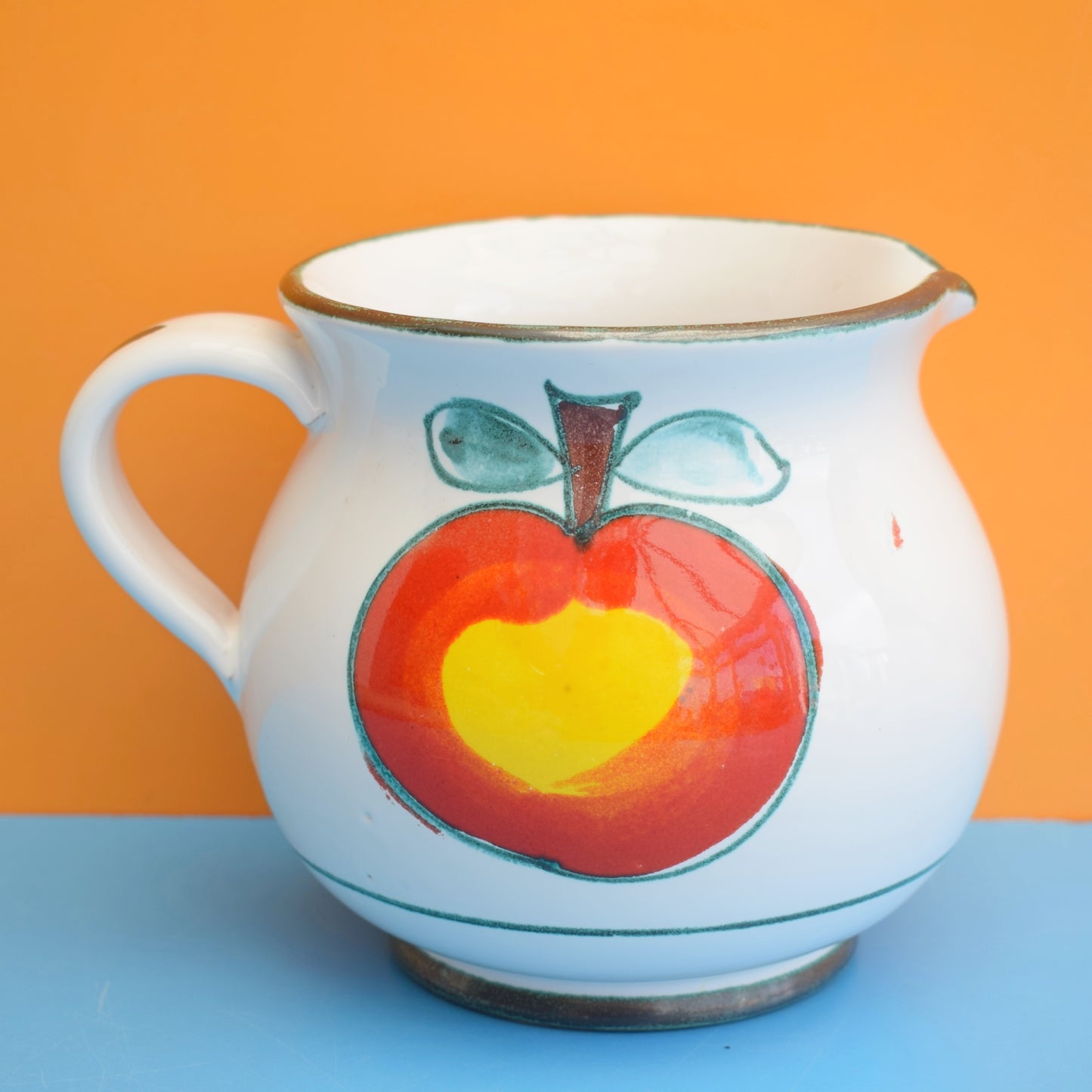 Vintage 1960s Ceramic Apple Jug - Italian Pottery