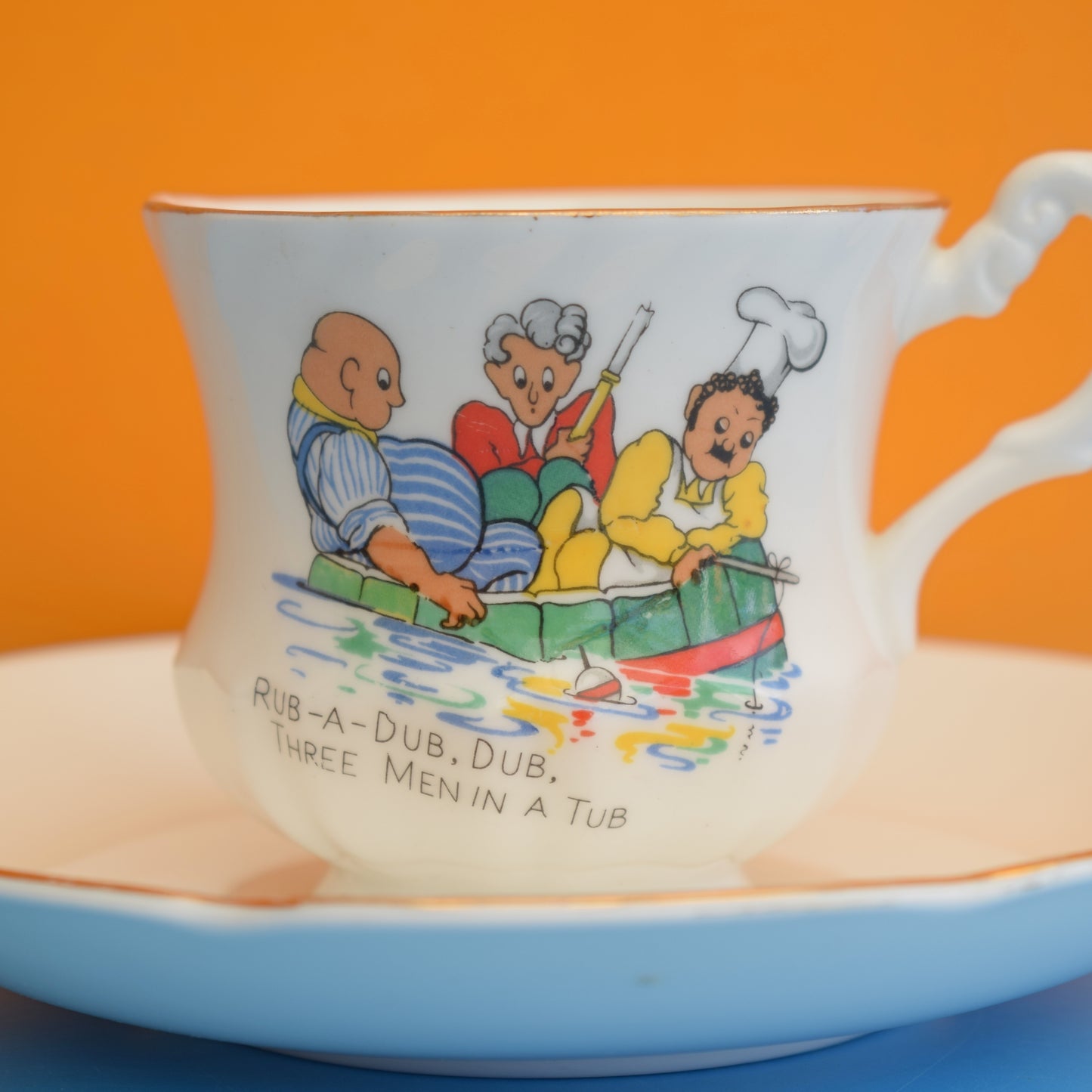Vintage 1960s Nursery Chup & Saucer - Rub a Dub