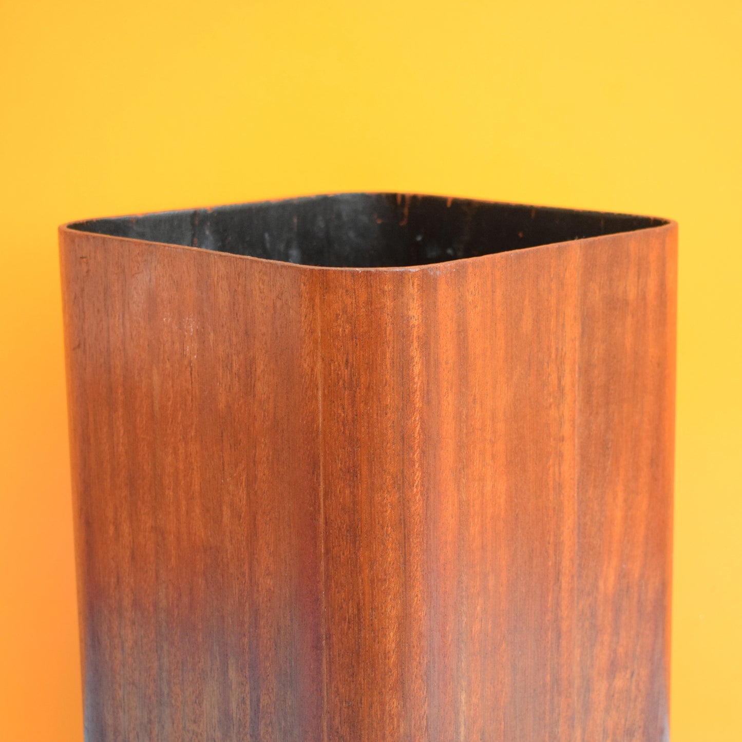 Vintage 1960s Bent Teak Plywood Waste Paper Bin- Mallod