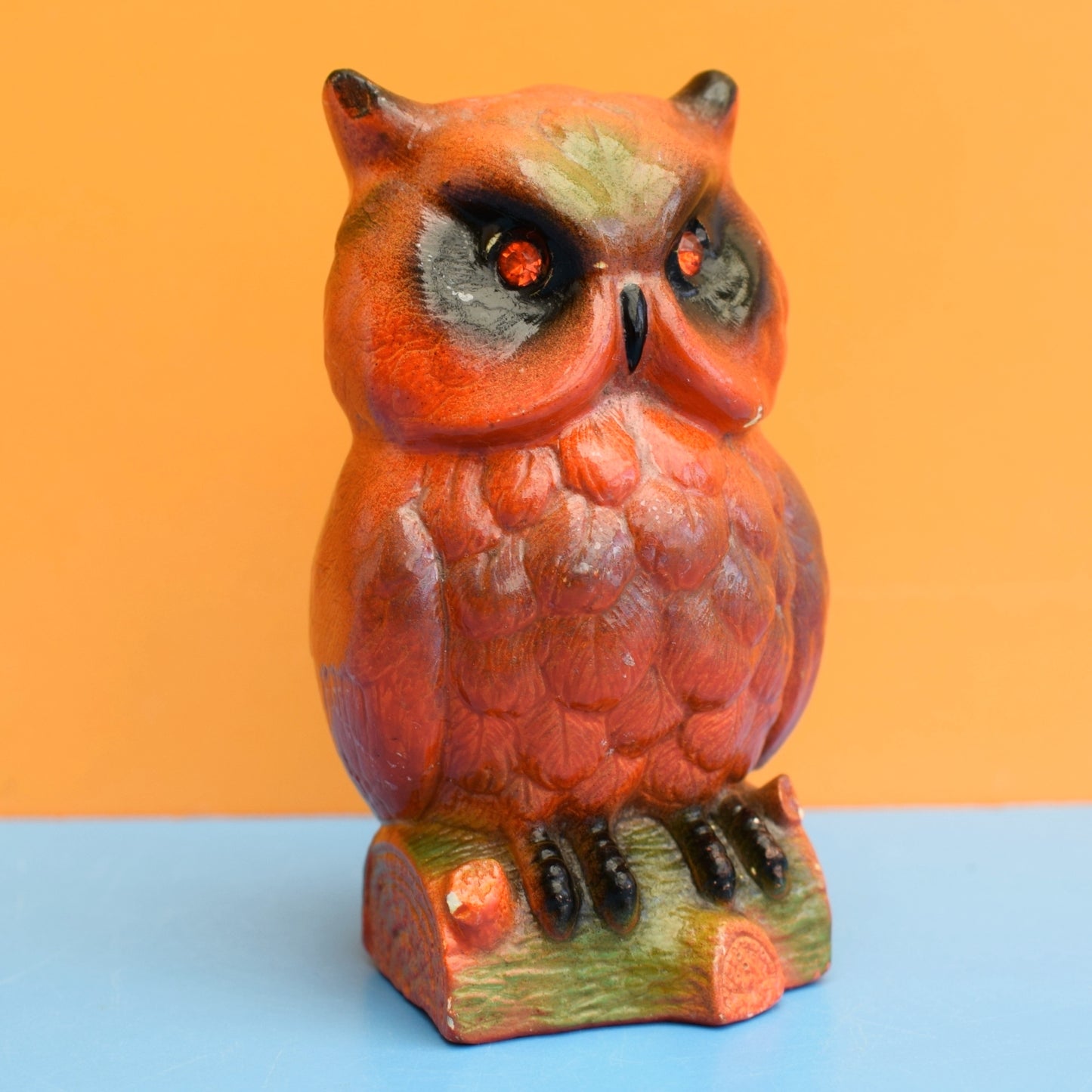 Vintage 1960s Chalkware Owl (Poss Carnival Prize)