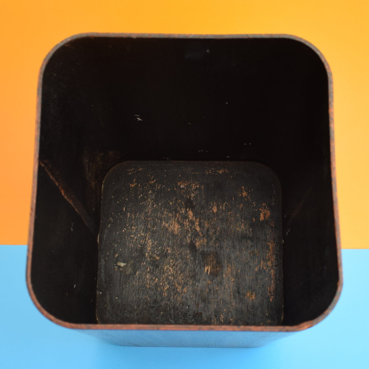 Vintage 1960s Bent Teak Plywood Waste Paper Bin- Mallod