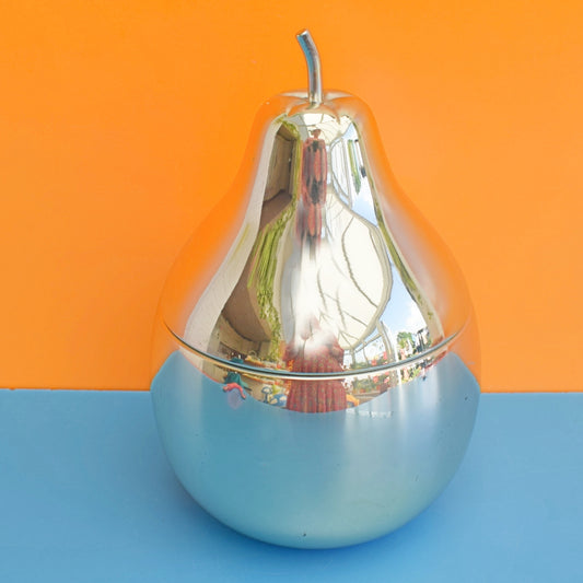 Vintage 1970s Chromed Pear Ice Bucket