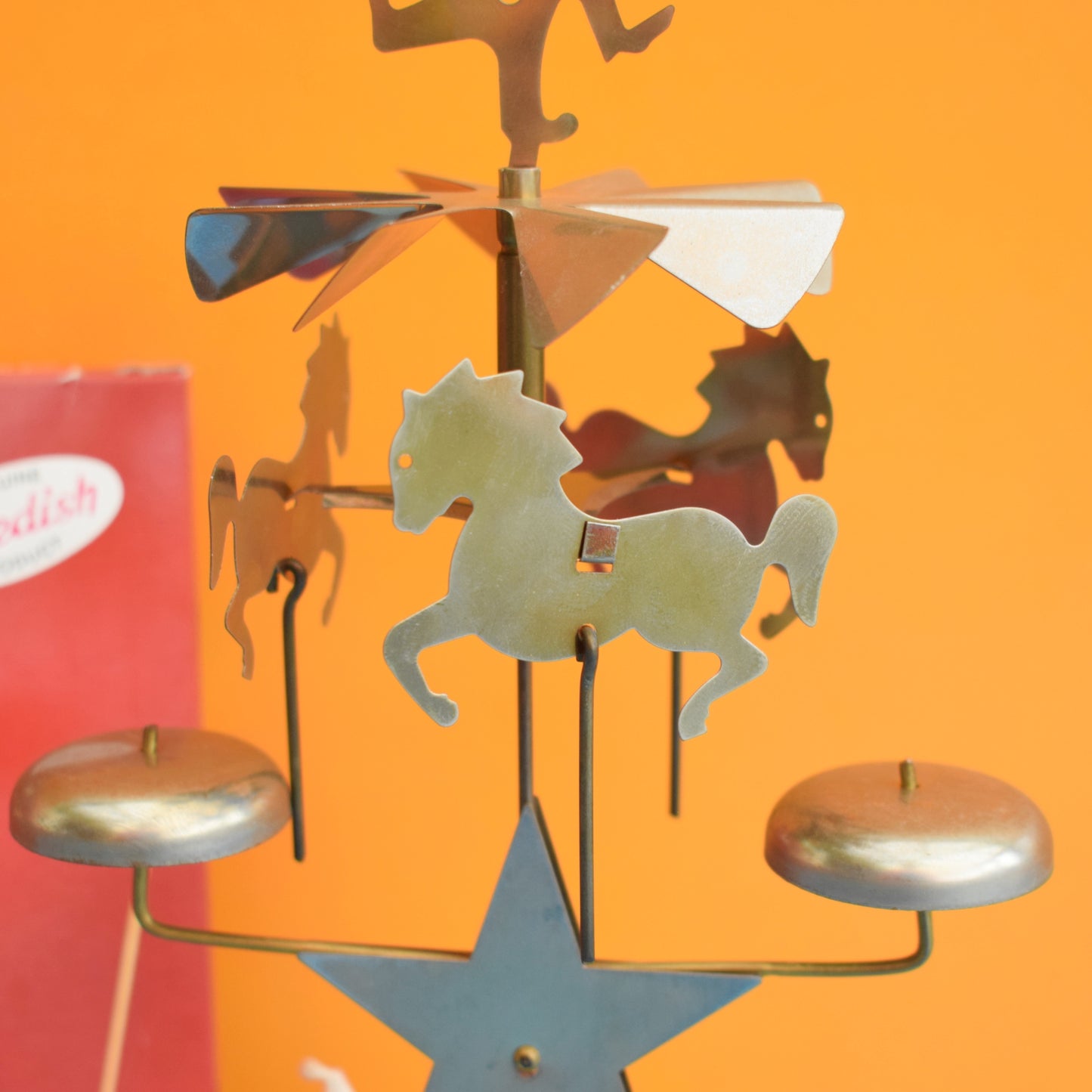 Vintage 1960s Swedish Angel / Clown / Prancing Horses Chimes & Candles - Boxed