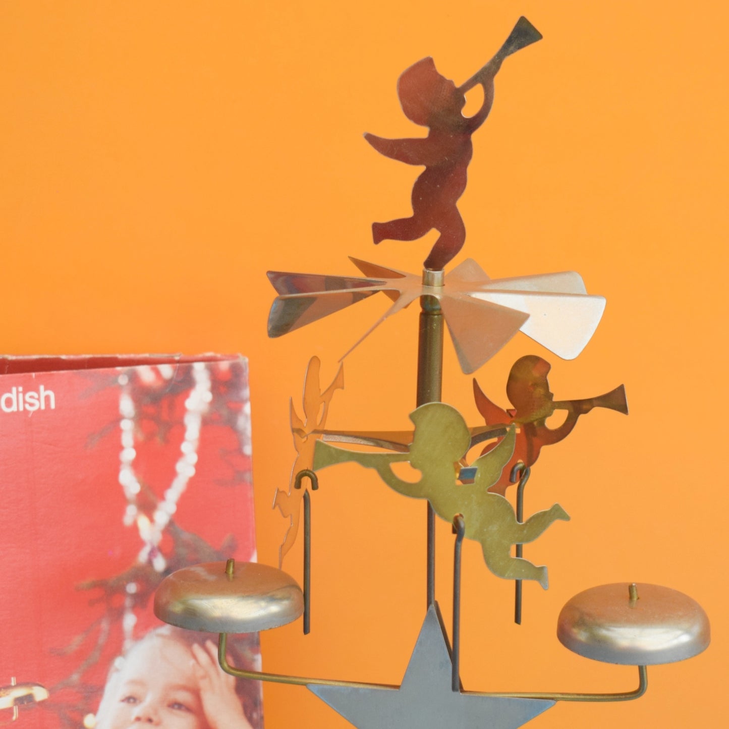 Vintage 1960s Swedish Angel / Clown / Prancing Horses Chimes & Candles - Boxed