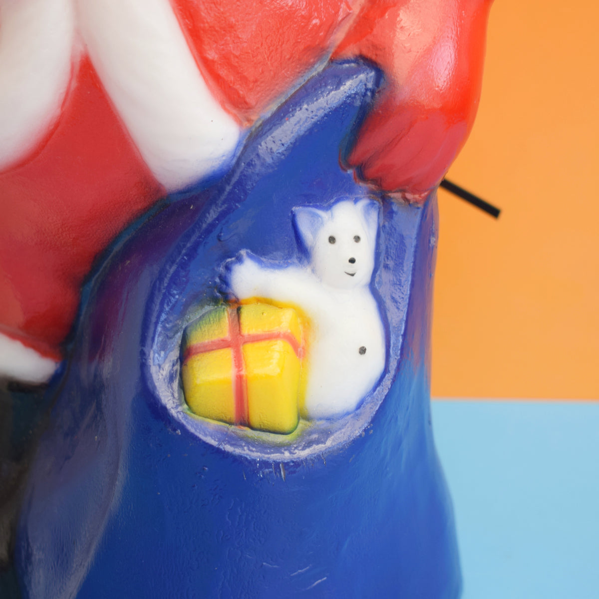 Vintage 1990s Mould Blown Santa / Snowman Light by Vintage