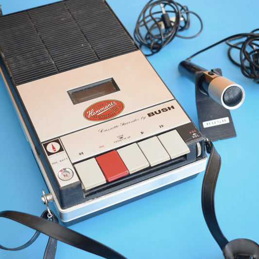 Vintage 1970s Cassette Player / Microphone With Case - Bush