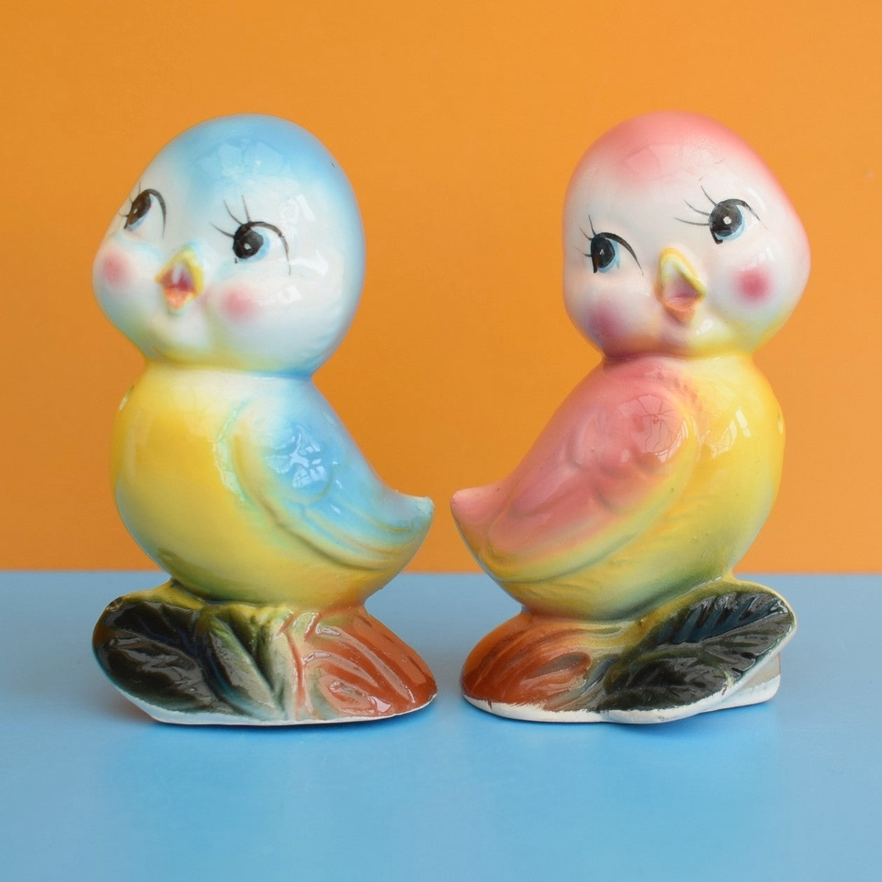 Vintage 1950s Fairylite Dutch Salt & Pepper Folk / Kitsch Birdies