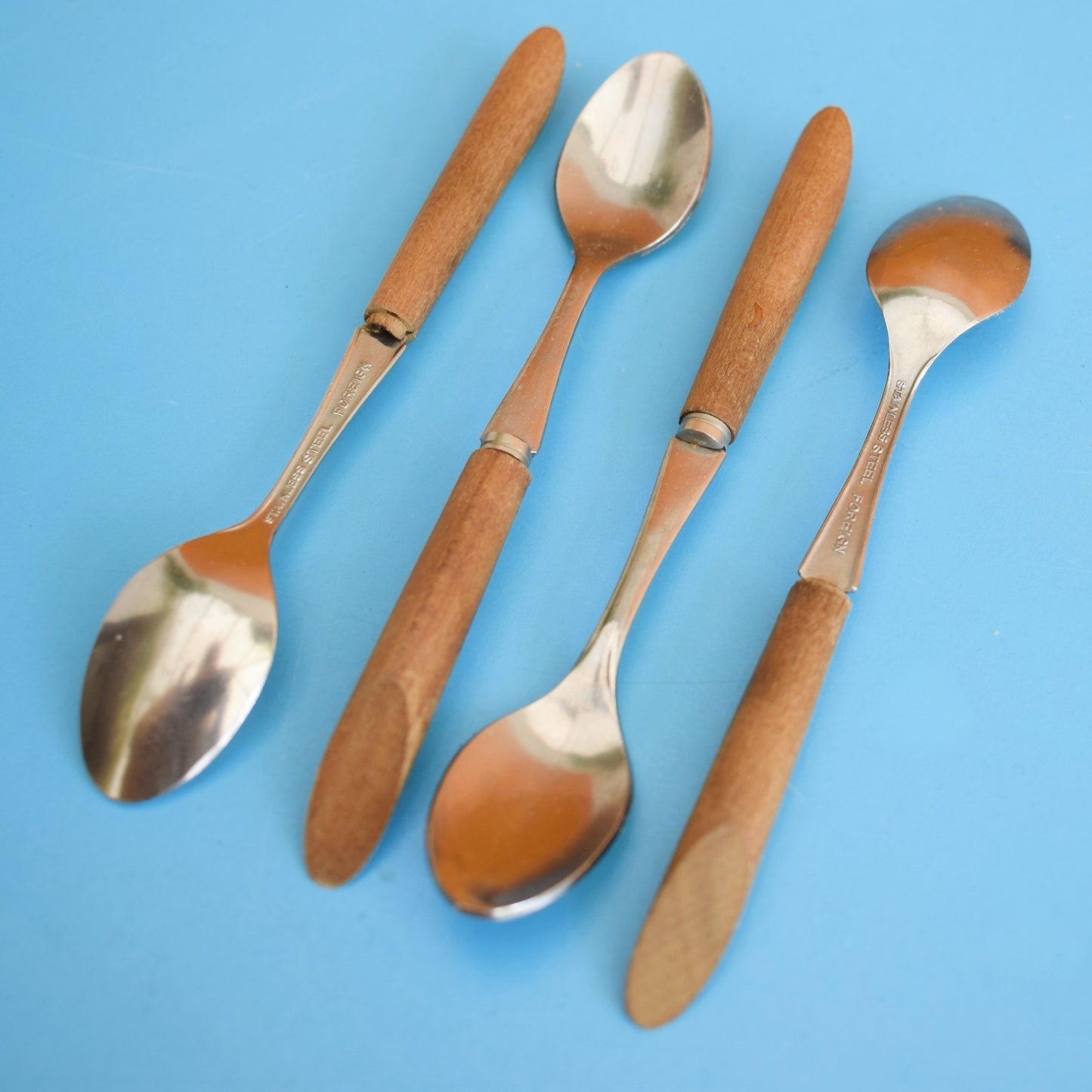 Vintage 1960s Teak Wood Coffee Spoons - Boxed