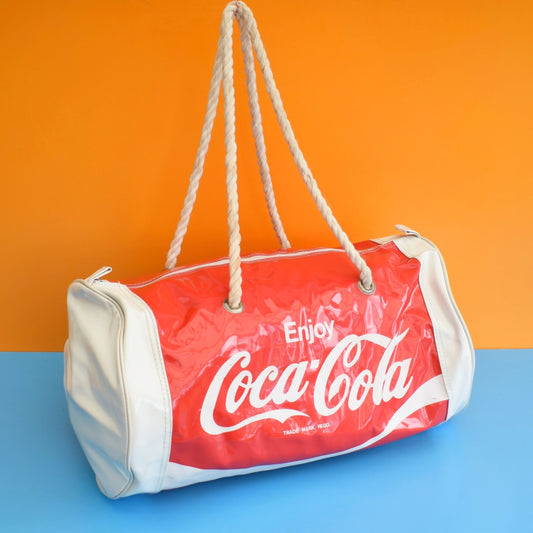 Vintage 1980s Vinyl Holdall / Beach Bag  - Coke