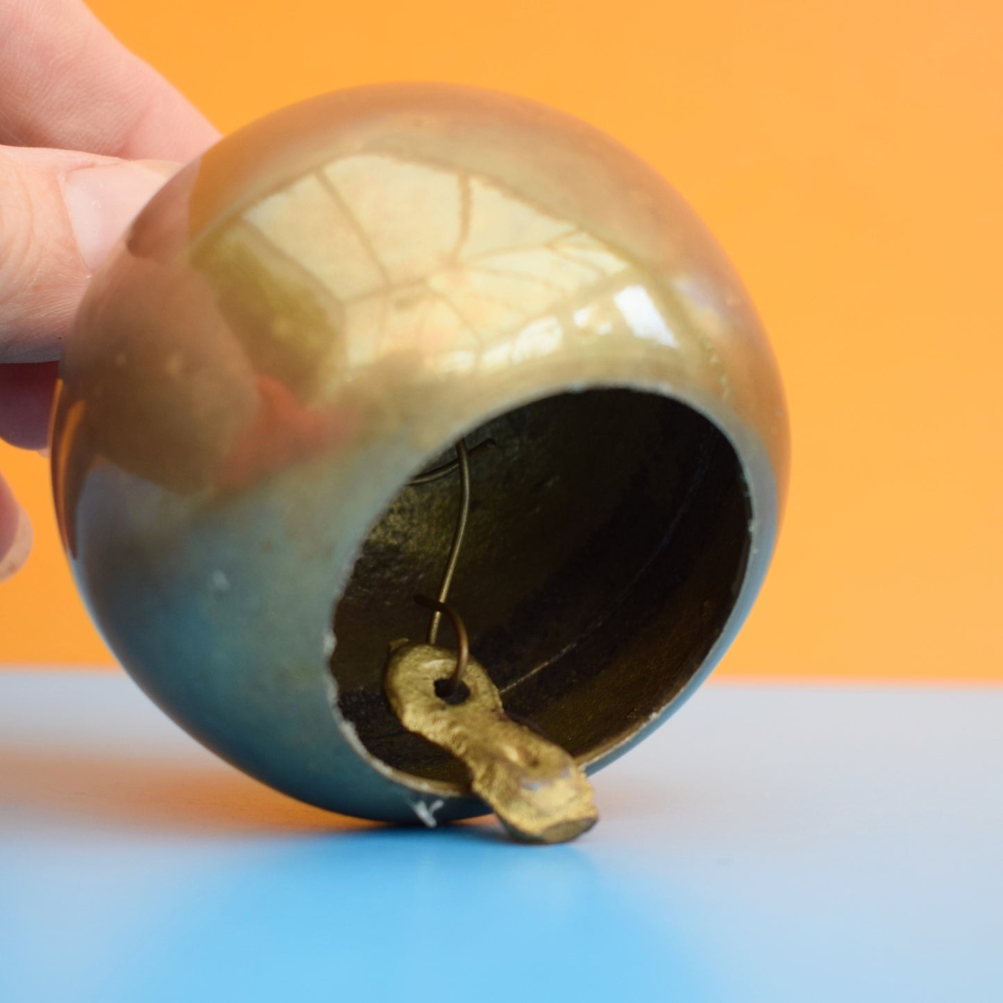 Vintage 1970s Small Brass Bell - Apple