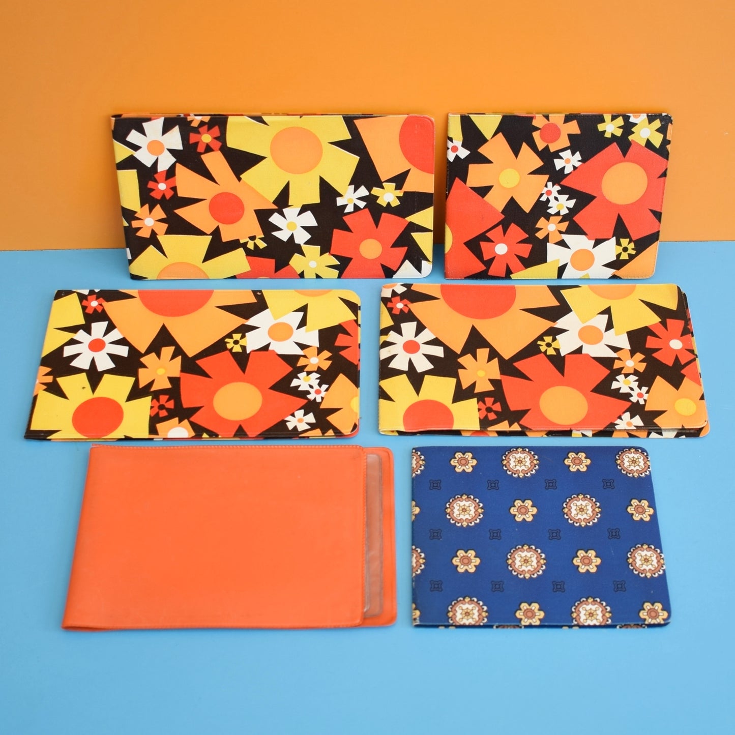 Vintage 1960s Flower Power Mini Photo Albums- Wedding, Birthday, Baby - Orange & Brown