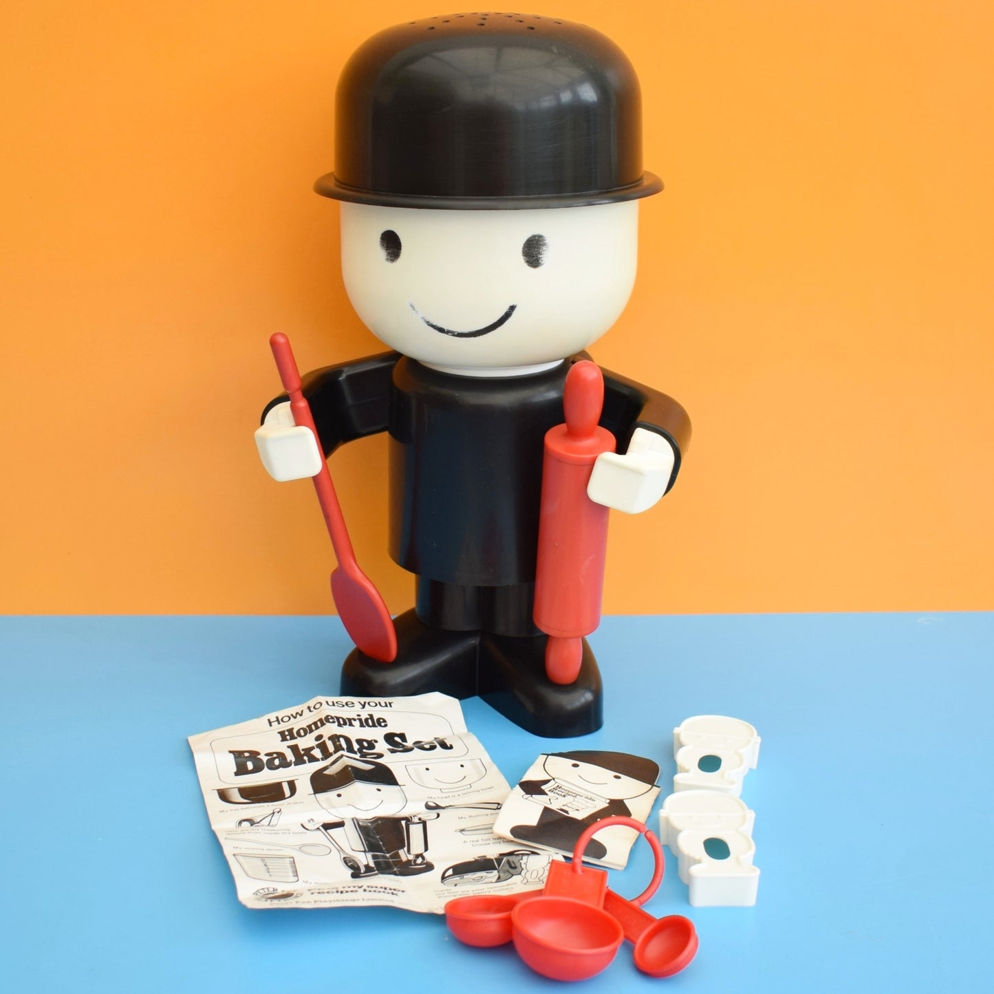 Vintage 1970s Plastic Spillers Fred Figure / Baking Set & Paperwork