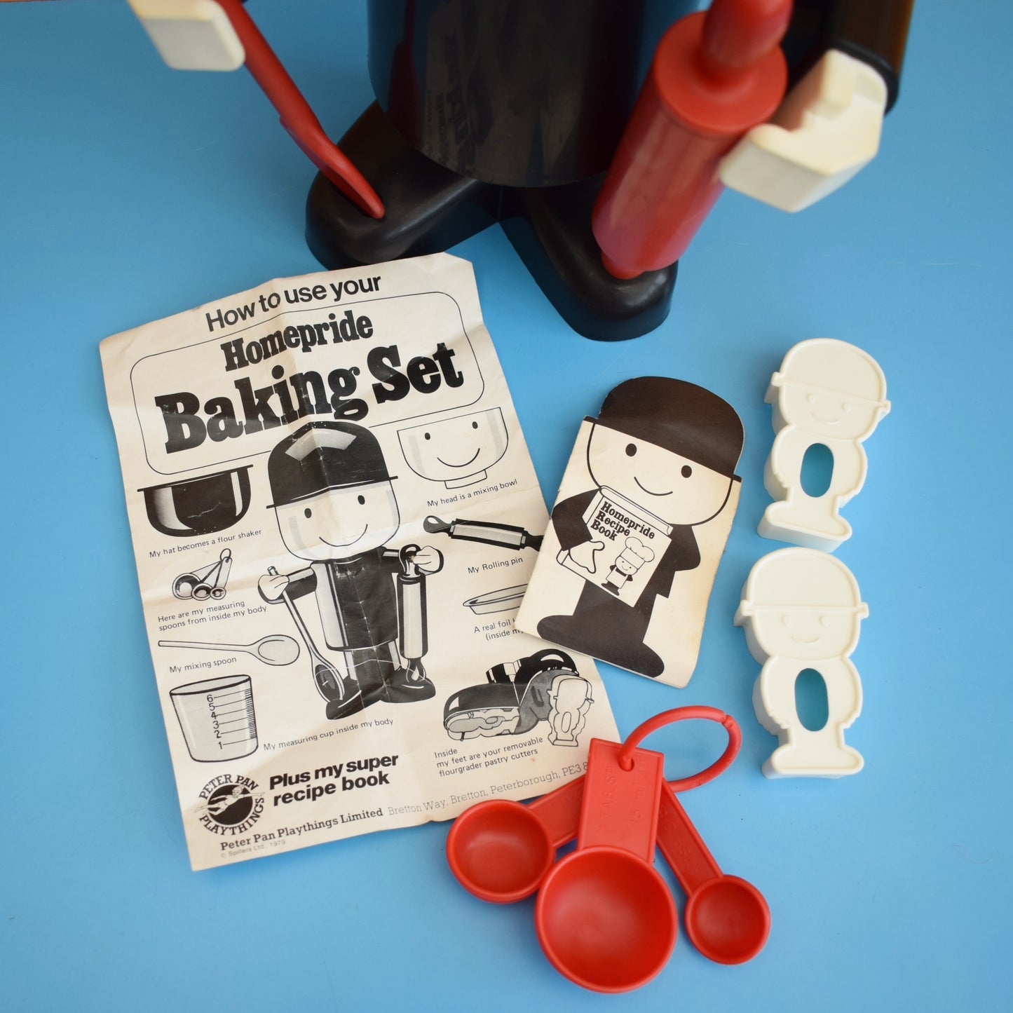 Vintage 1970s Plastic Spillers Fred Figure / Baking Set & Paperwork