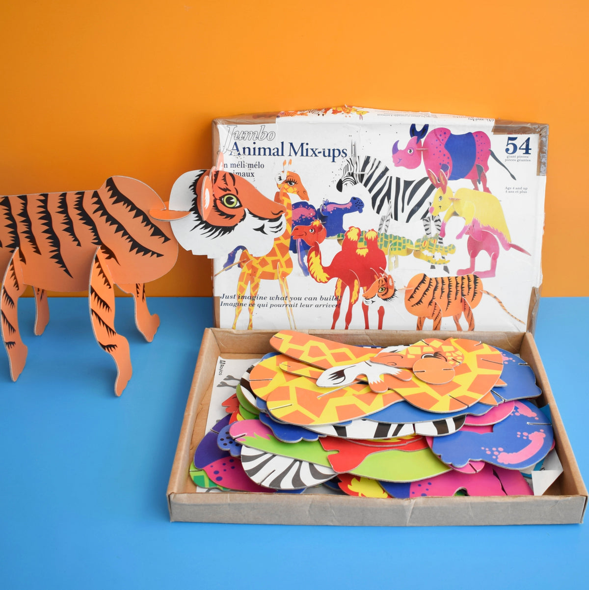Vintage 1970s Animal Mix-Ups 3D Cardboard Jigsaw Puzzle - Canadian by Pineapple Retro