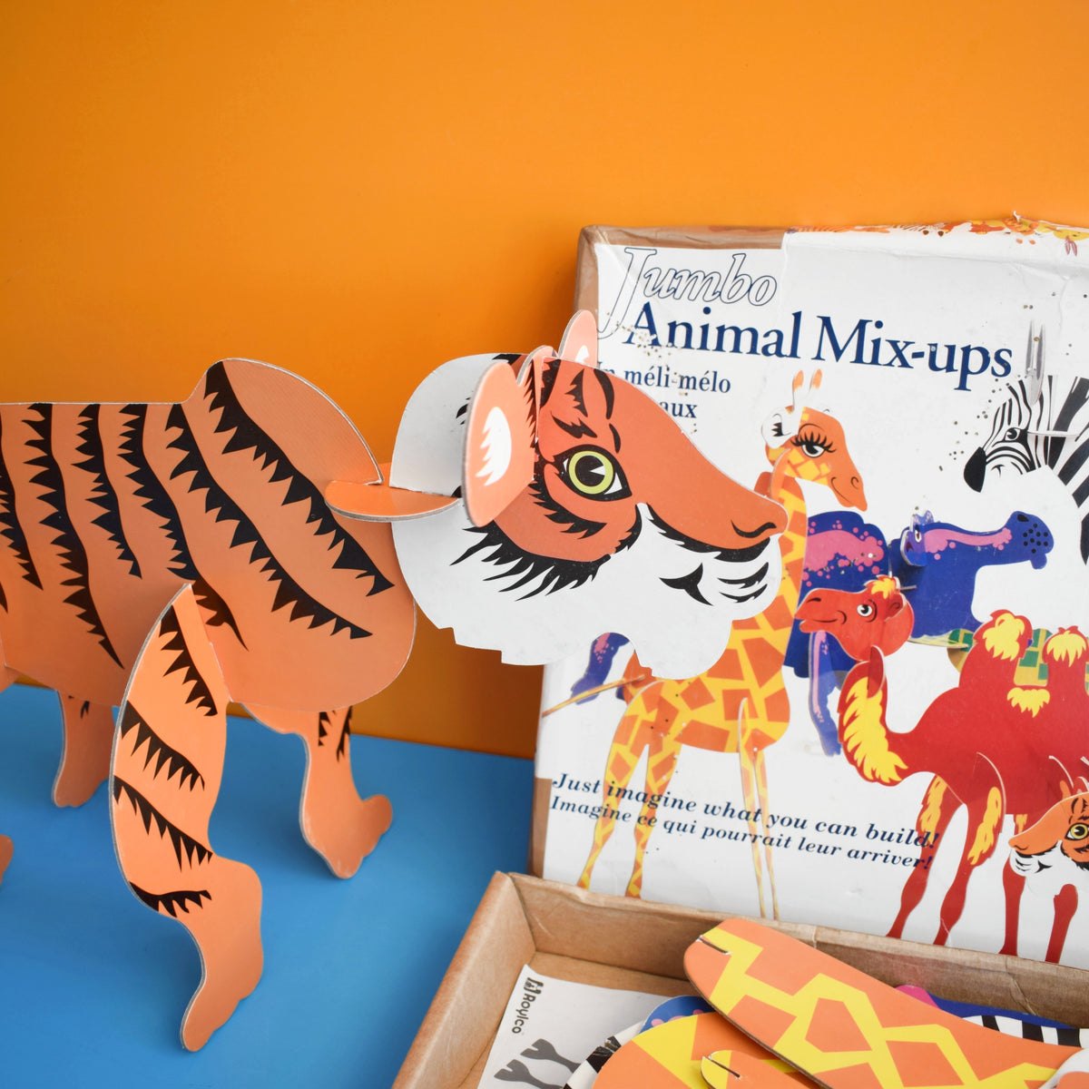 Vintage 1970s Animal Mix-Ups 3D Cardboard Jigsaw Puzzle - Canadian by Pineapple Retro
