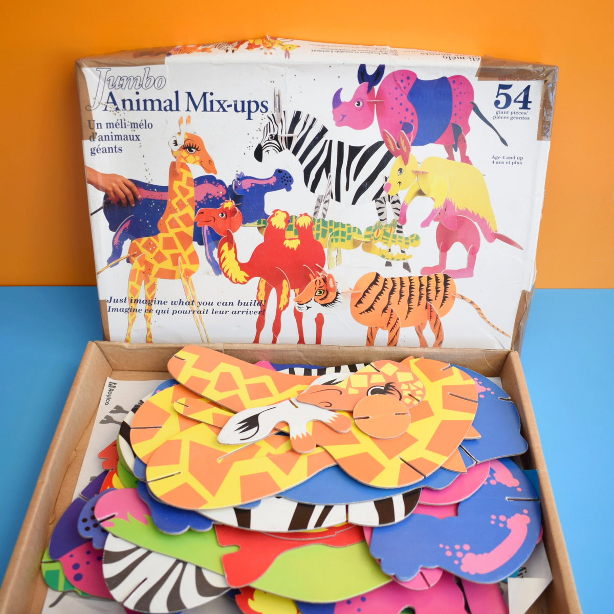 Vintage 1970s Animal Mix-Ups 3D Cardboard Jigsaw Puzzle - Canadian by Pineapple Retro