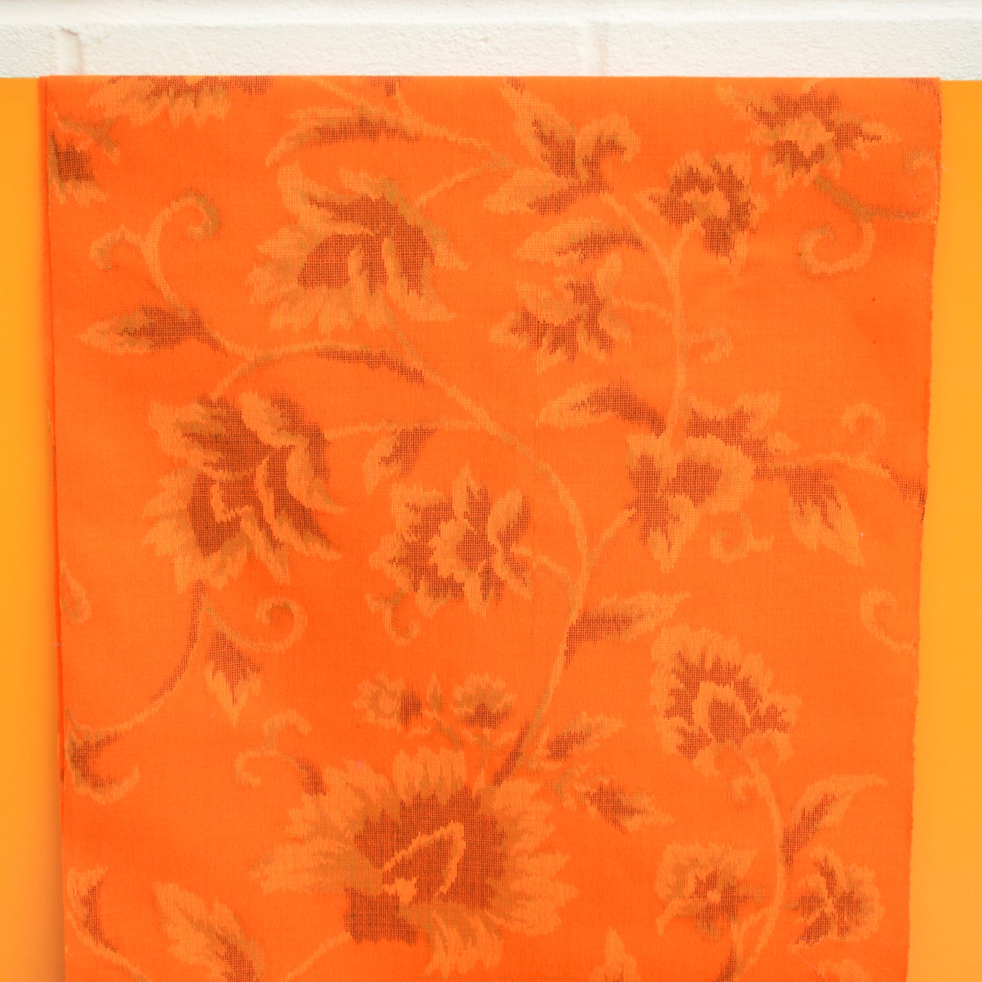 Vintage 1960s Japanese Kimono Fabric Bolt - Orange by Pineapple Retro