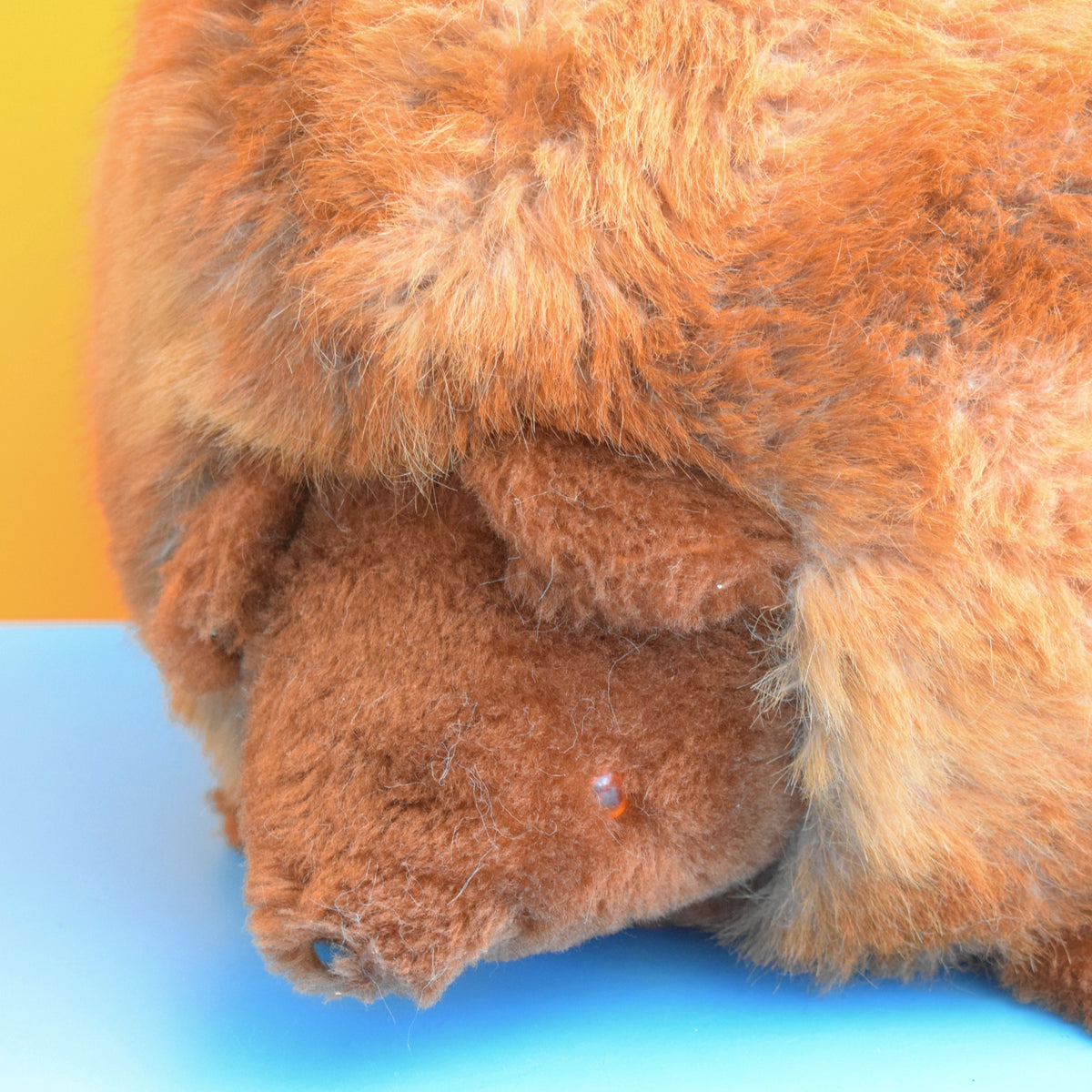 Vintage 1970s Large Fluffy Hedgehog Footstool by Pineapple Retro