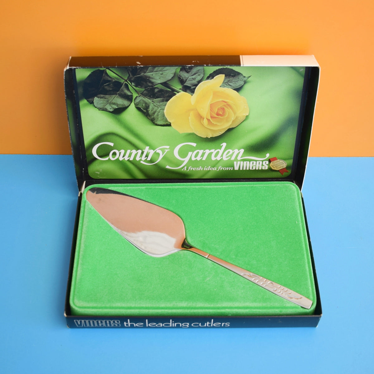Vintage 1960s Viners Country Garden Cutlery - Cake Slice -Boxed by Vintage