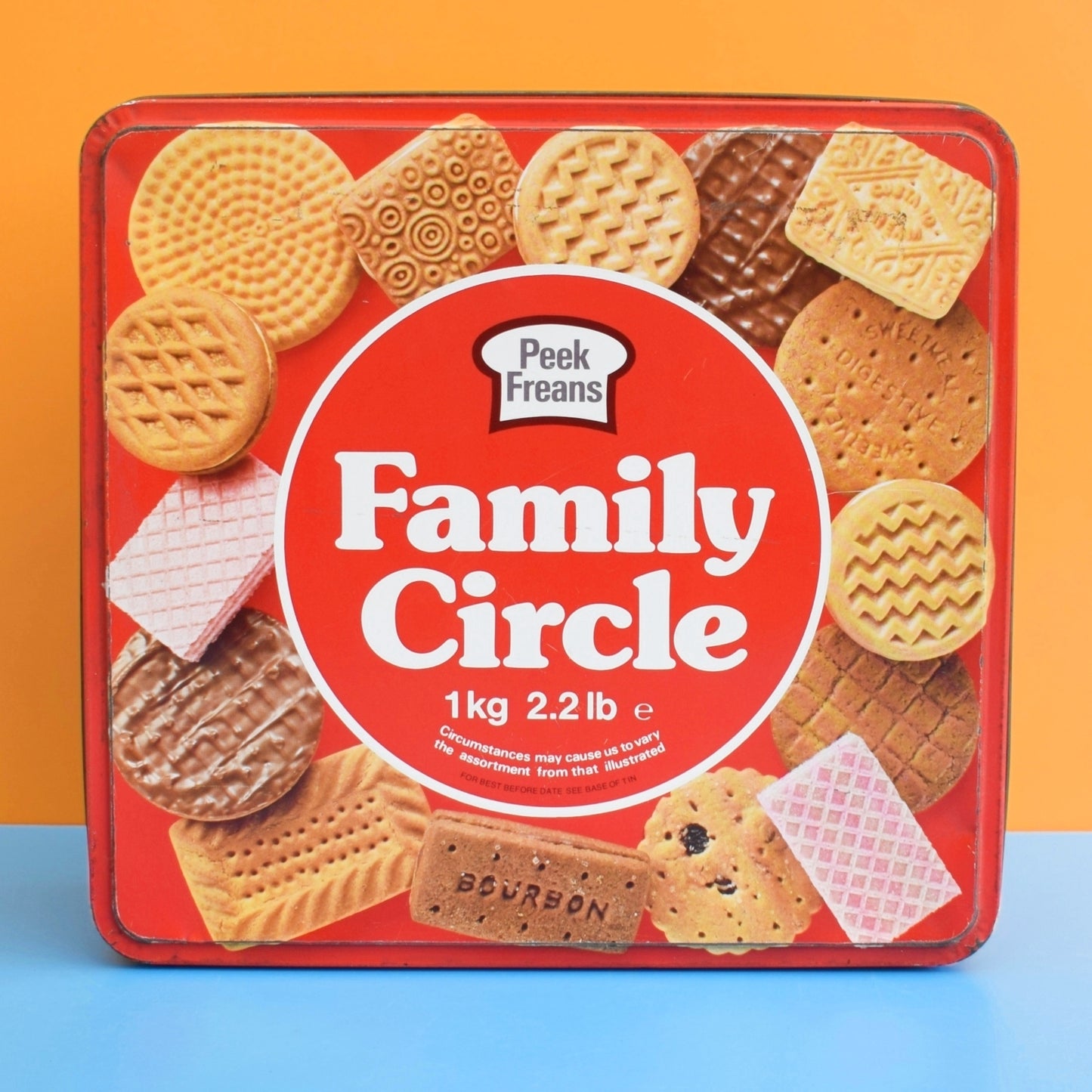 Vintage 1980s Large Biscuit Tin - Family Circle Classics
