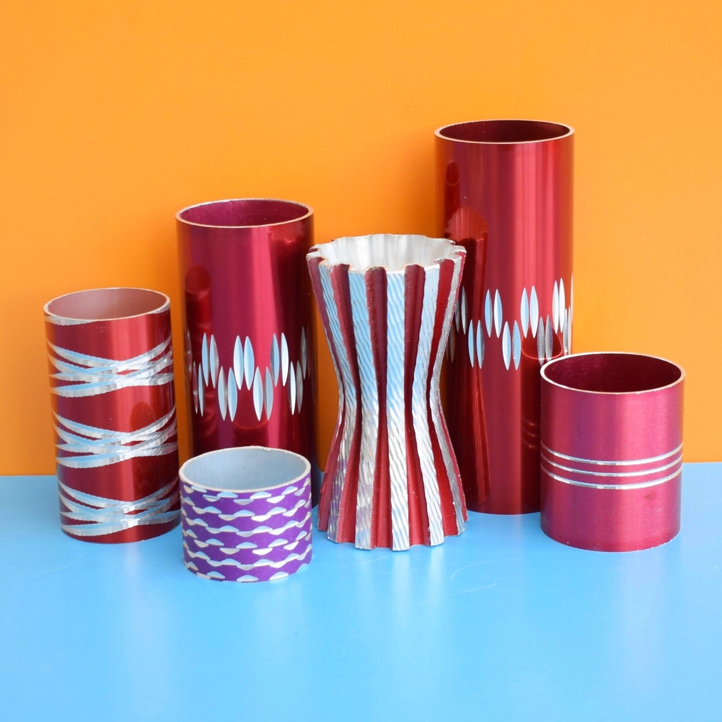 Vintage 1960s Anodised Aluminium- Conrah - Mixed Bits - Red