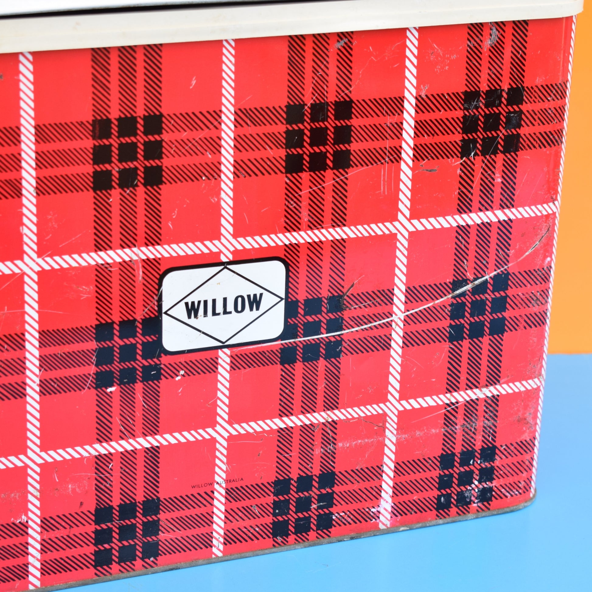 Vintage 1970s Cool Box - Australian - Willow - Red Plaid by Vintage
