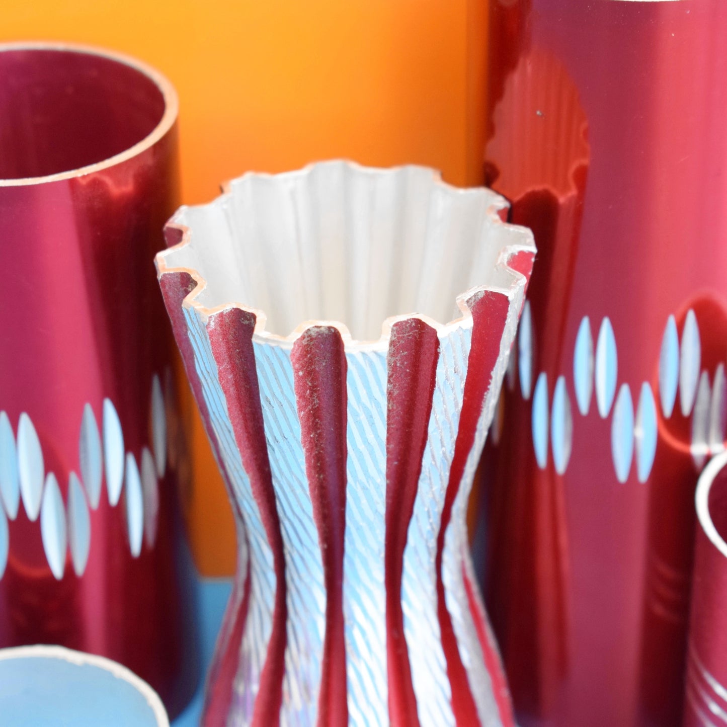 Vintage 1960s Anodised Aluminium- Conrah - Mixed Bits - Red