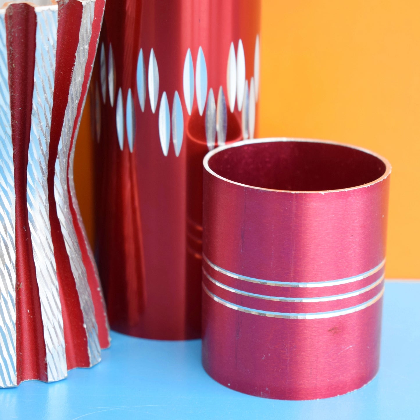 Vintage 1960s Anodised Aluminium- Conrah - Mixed Bits - Red