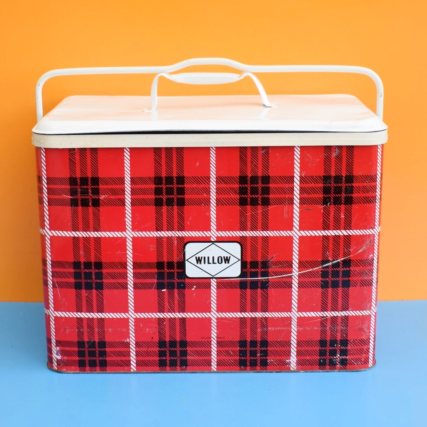 Vintage 1970s Cool Box - Australian - Willow - Red Plaid by Vintage