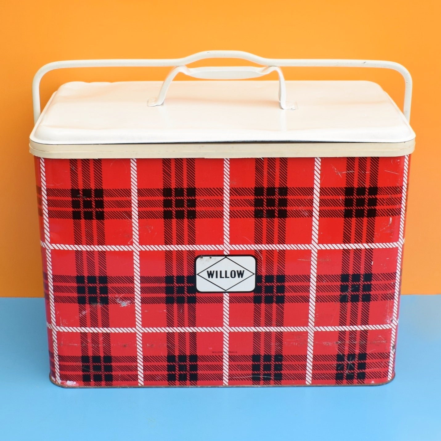 Vintage 1970s Cool Box - Australian - Willow - Red Plaid by Vintage