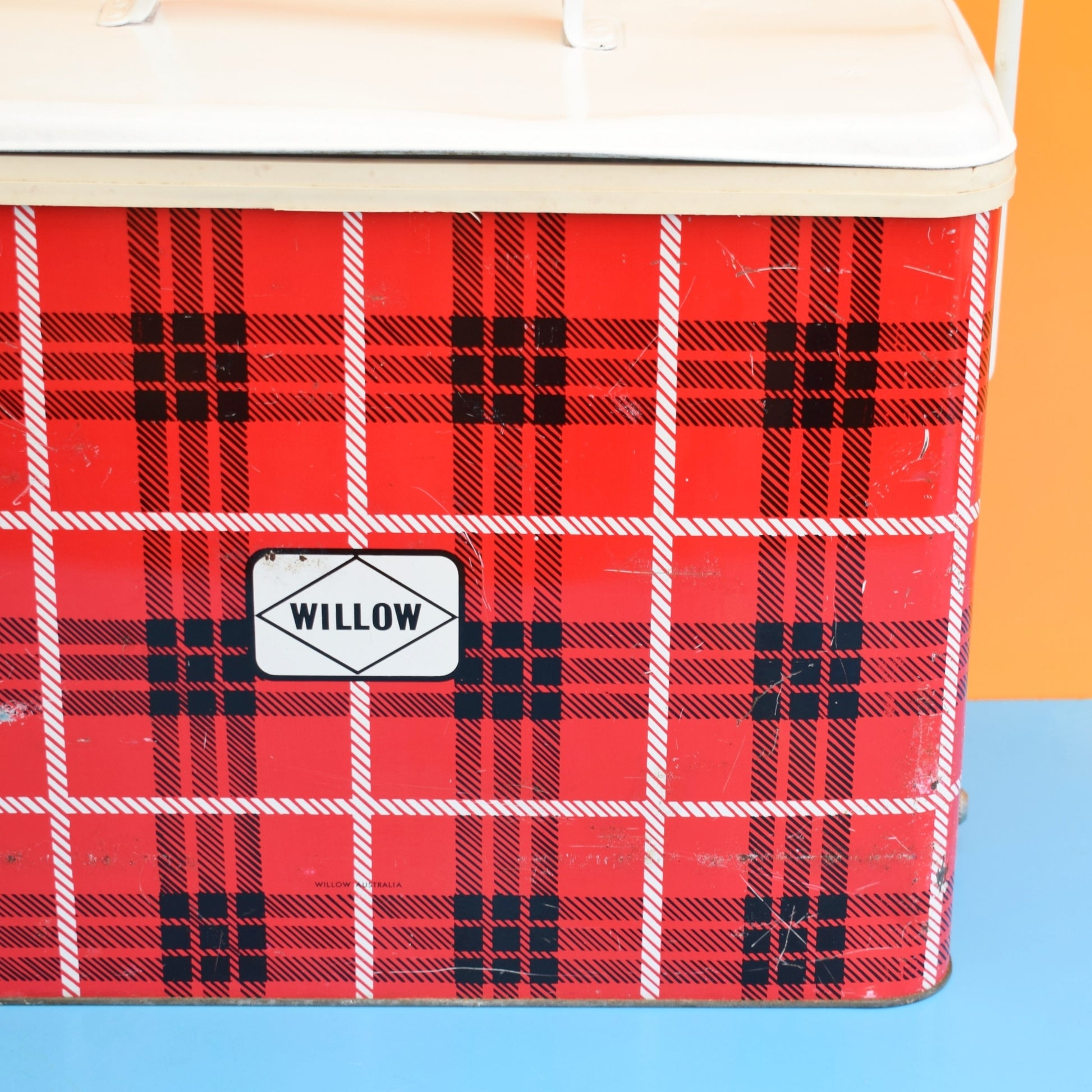 Vintage 1970s Cool Box - Australian - Willow - Red Plaid by Vintage