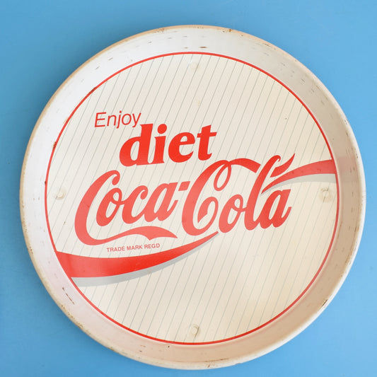 Vintage 1980s Round Metal Trays - Coke / Coca Cola