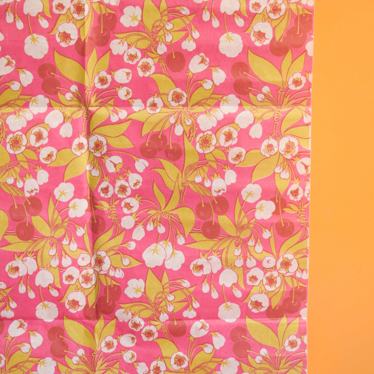 Vintage 1970s Wrapping Paper - Cherry Blossom - Pink by Pineapple Retro
