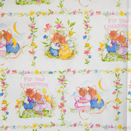 Vintage 1970s Mouse Wrapping Paper - For Your Engagement by Pineapple Retro