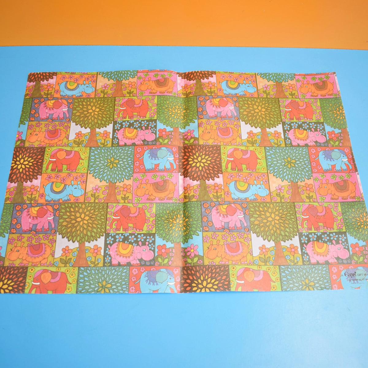 Vintage 1970s Animal Wrapping Paper - Capri Gift Wrap by Pineapple Retro