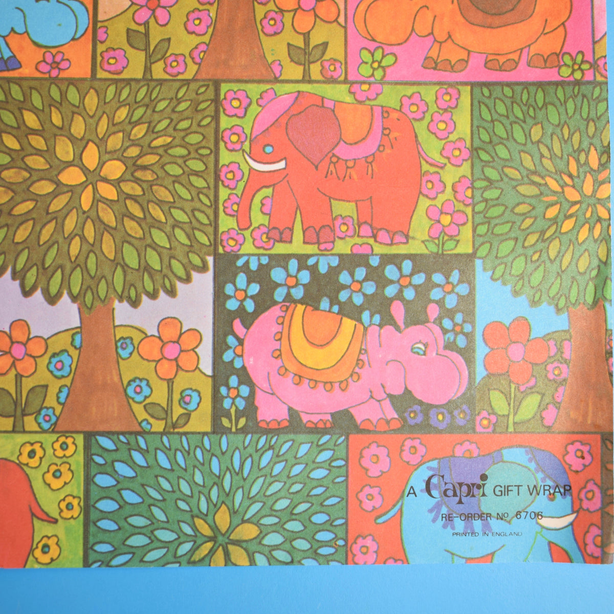 Vintage 1970s Animal Wrapping Paper - Capri Gift Wrap by Pineapple Retro