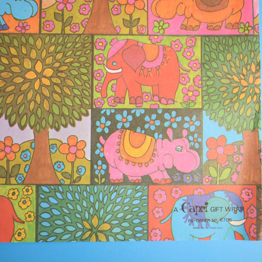 Vintage 1970s Animal Wrapping Paper - Capri Gift Wrap by Pineapple Retro