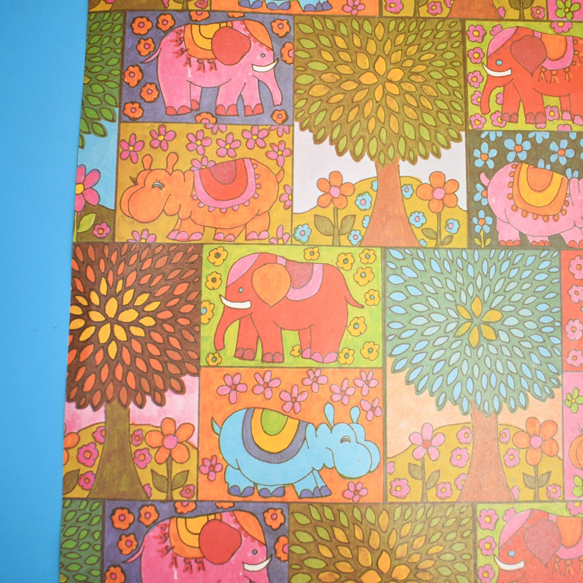 Vintage 1970s Animal Wrapping Paper - Capri Gift Wrap by Pineapple Retro