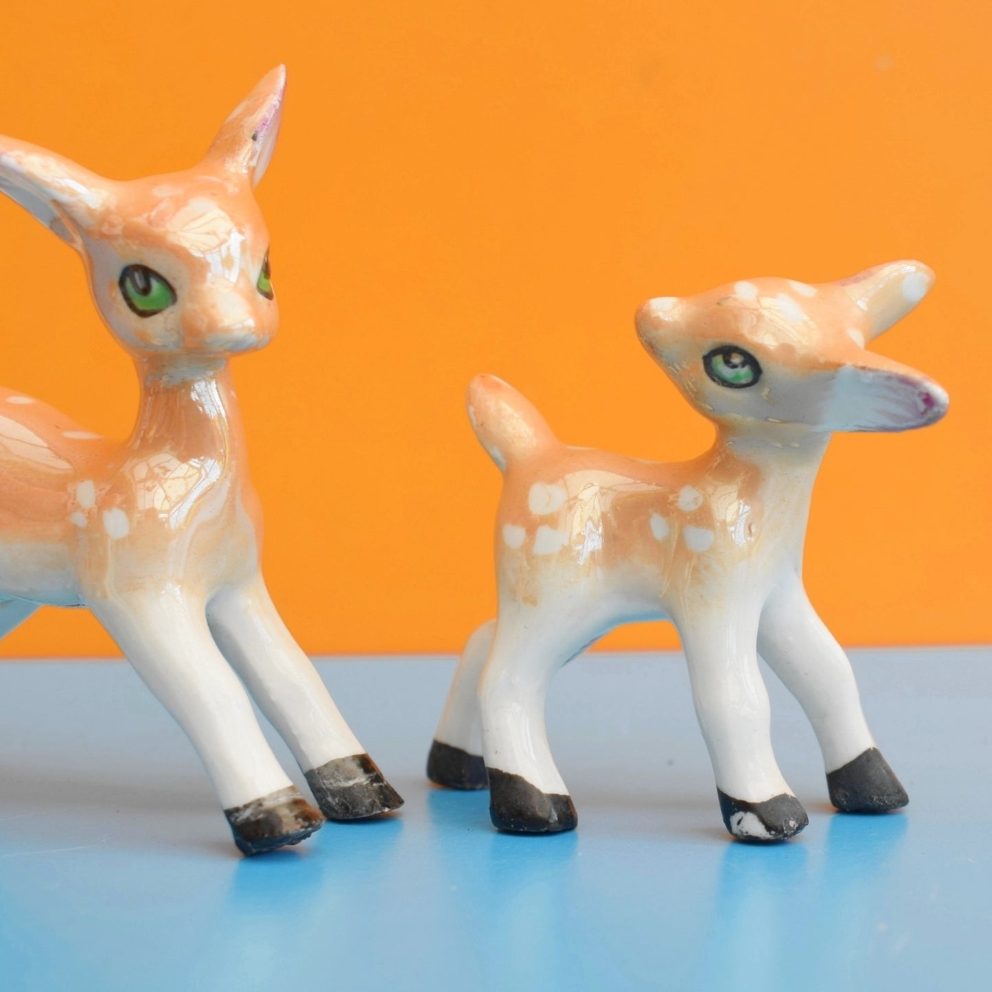 Vintage 1950s Kitsch Ceramic Bambi Deer Family x3